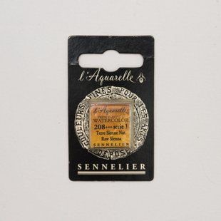 Акварельная краска Sennelier, полукювета, S1, Сиена натуральная (Raw Sienna)
