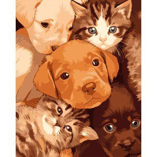 Картина за номерами SANTI, Милі мордочки, 40x50 см