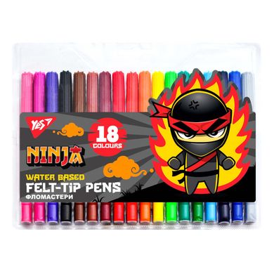 Фломастеры Ninja, 18 цветов, YES