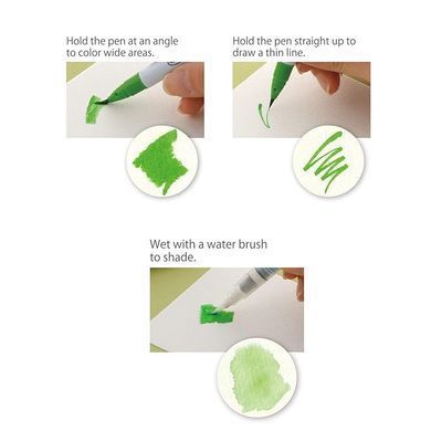 Набор маркеров ZIG Clean Color real brush colors B, 12 штук, Kuretake