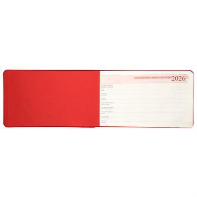 Щотижневик датований 2026, 10х17 см, 128 сторінок, червоний, м'який, Glory, Leo Planner