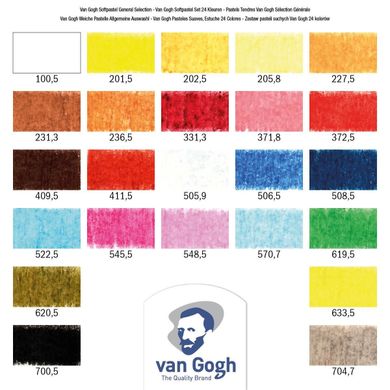 Набір сухої м’якої пастелі 24 кольори, Van Gogh, Royal Talens