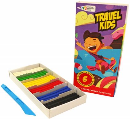 Набір дитячого пластиліну Travel Kids + стек, 6 кольорів, 72 г, ГАММА