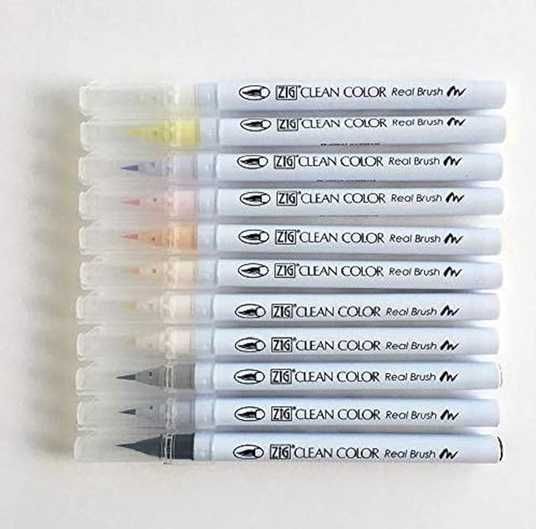Набор маркеров ZIG Clean Color real brush colors B, 12 штук