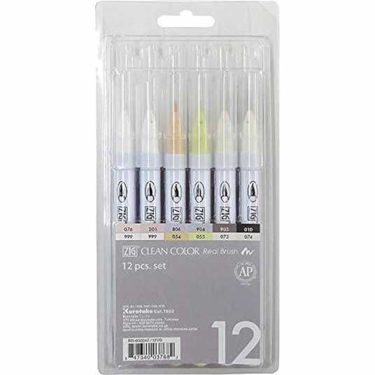 Набор маркеров ZIG Clean Color real brush colors B, 12 штук