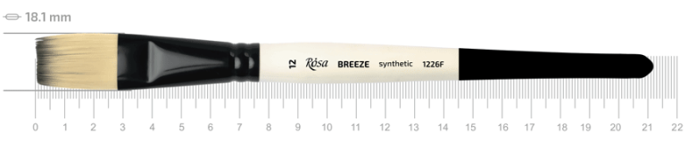 Пензель Breeze 1226F, №12, cинтетика, плоский, коротка ручка, Rosa