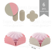 Набір картонних заготовок для пакування подарунків №010, Dark beige-pink, 3х5,5 см, 6 штук, Fabrika Decoru PM-FDPF-010-8-FD зображення 1 з 6