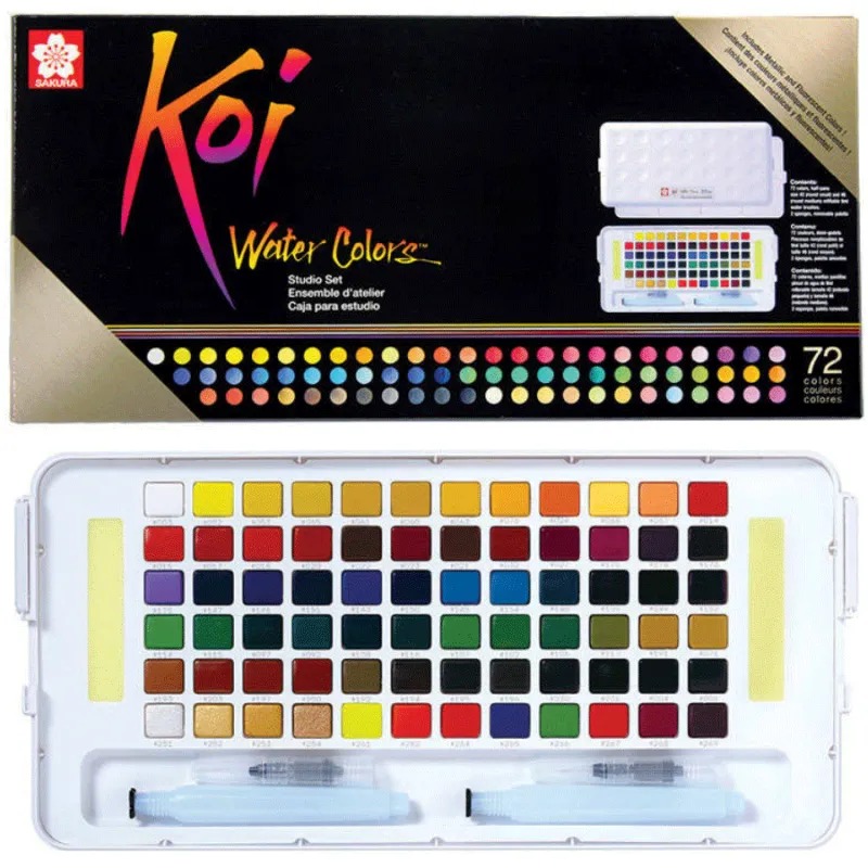 Набор акварели Koi Studio Set, 72 цвета, Sakura