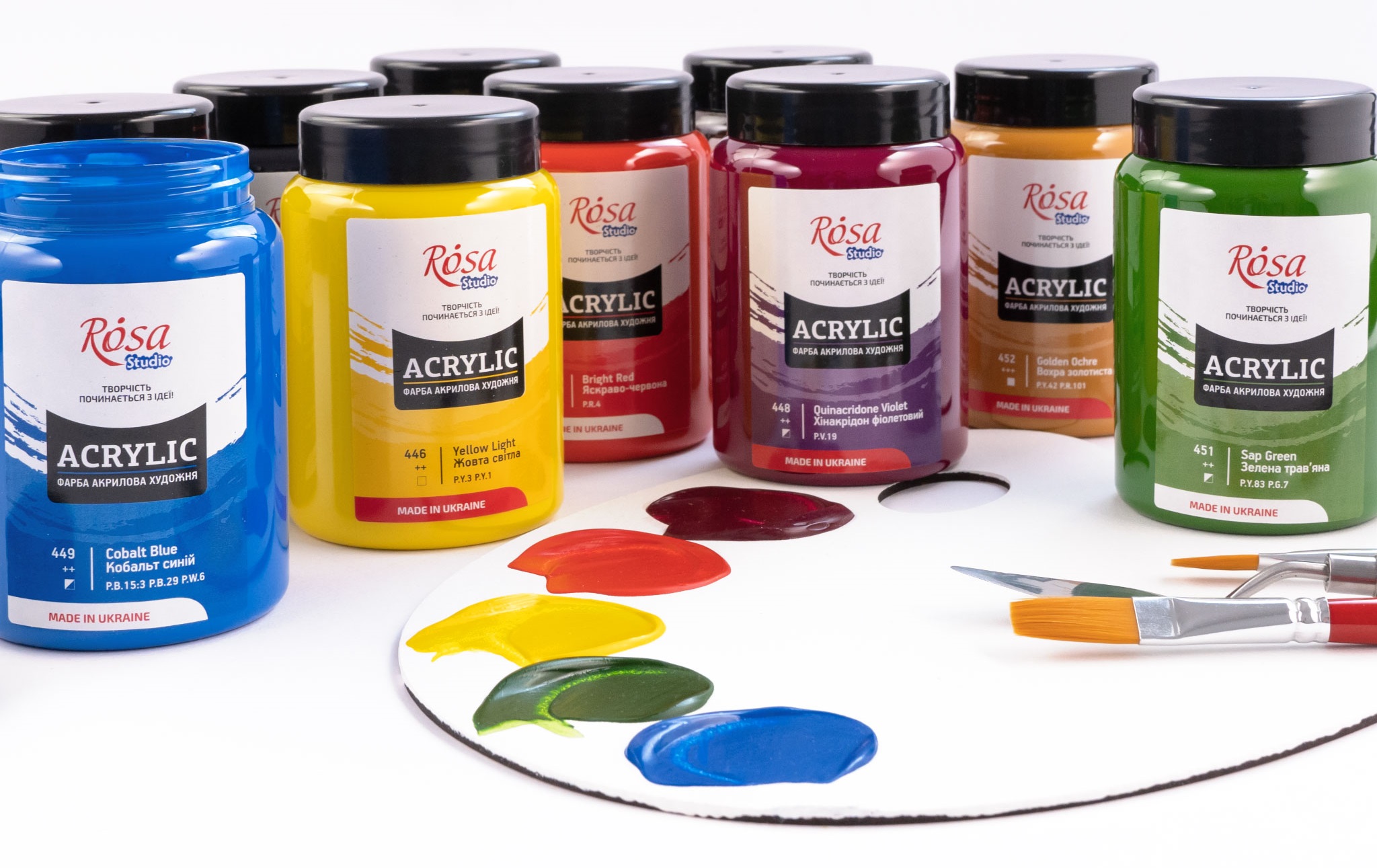 rosa studio нові кольори акрилових фарб банка 400 мл